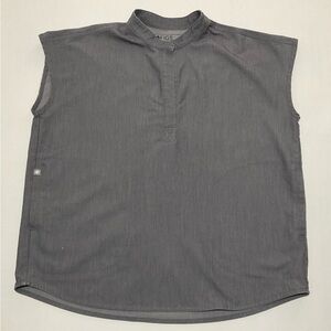 Figs Oversized Rafaela Scrub Top Graphite Gray Boxy Cap Short Sleeve Womens Sz S